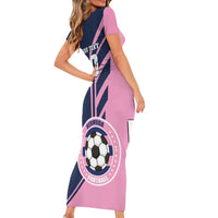 Custom Bermuda Football Family Matching Short Sleeve Bodycon Dress and Hawaiian Shirt Come On Gombey Warriors - Wonder Print Shop