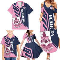 Custom Bermuda Football Family Matching Summer Maxi Dress and Hawaiian Shirt Come On Gombey Warriors - Wonder Print Shop