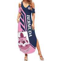 Custom Bermuda Football Family Matching Summer Maxi Dress and Hawaiian Shirt Come On Gombey Warriors - Wonder Print Shop