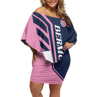 Custom Bermuda Football Off Shoulder Short Dress Come On Gombey Warriors - Wonder Print Shop