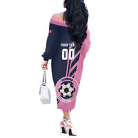 Custom Bermuda Football Off The Shoulder Long Sleeve Dress Come On Gombey Warriors - Wonder Print Shop