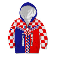 Croatia Kid Hoodie Hrvatska Interlace With Coat Of Arms - Wonder Print Shop