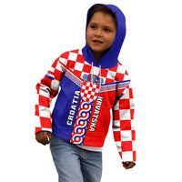 Croatia Kid Hoodie Hrvatska Interlace With Coat Of Arms - Wonder Print Shop