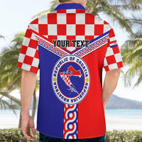 Custom Croatia Hawaiian Shirt Hrvatska Interlace With Coat Of Arms - Wonder Print Shop