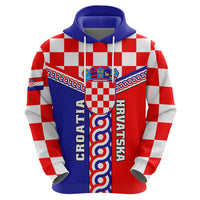 Custom Croatia Hoodie Hrvatska Interlace With Coat Of Arms - Wonder Print Shop