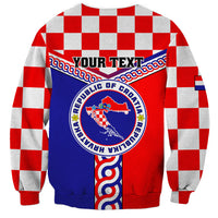 Custom Croatia Sweatshirt Hrvatska Interlace With Coat Of Arms - Wonder Print Shop