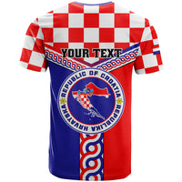 Custom Croatia T Shirt Hrvatska Interlace With Coat Of Arms - Wonder Print Shop