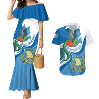 Guatemala Couples Matching Mermaid Dress and Hawaiian Shirt Guatemalan Quetzal With Coat of Arms - Wonder Print Shop