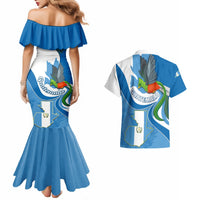 Guatemala Couples Matching Mermaid Dress and Hawaiian Shirt Guatemalan Quetzal With Coat of Arms - Wonder Print Shop