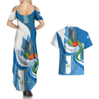Guatemala Couples Matching Summer Maxi Dress and Hawaiian Shirt Guatemalan Quetzal With Coat of Arms - Wonder Print Shop