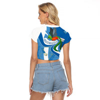 Guatemala Raglan Cropped T Shirt Guatemalan Quetzal With Coat of Arms - Wonder Print Shop