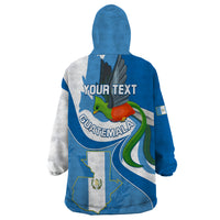 Personalised Guatemala Wearable Blanket Hoodie Guatemalan Quetzal With Coat of Arms - Wonder Print Shop