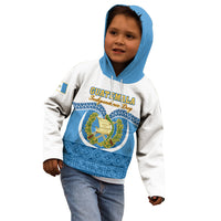Guatemala Independence Day Kid Hoodie Guatemalan Coat of Arms Mix Maya Pattern - Wonder Print Shop