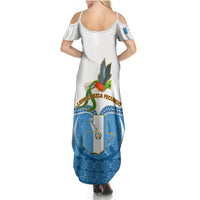 Guatemala Independence Day Summer Maxi Dress Guatemalan Coat of Arms Mix Maya Pattern - Wonder Print Shop
