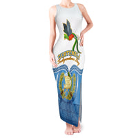 Guatemala Independence Day Tank Maxi Dress Guatemalan Coat of Arms Mix Maya Pattern - Wonder Print Shop
