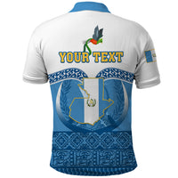 Personalised Guatemala Independence Day Polo Shirt Guatemalan Coat of Arms Mix Maya Pattern - Wonder Print Shop