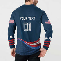 Custom USA Star Medal Button Sweatshirt United States of America Champion - Wonder Print Shop