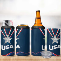 USA Star Medal 4 in 1 Can Cooler Tumbler United States of America Champion - Wonder Print Shop
