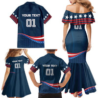 Custom USA Star Medal Family Matching Mermaid Dress and Hawaiian Shirt United States of America Champion - Wonder Print Shop