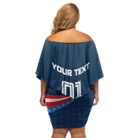 Custom USA Star Medal Family Matching Off Shoulder Short Dress and Hawaiian Shirt United States of America Champion - Wonder Print Shop