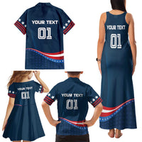 Custom USA Star Medal Family Matching Tank Maxi Dress and Hawaiian Shirt United States of America Champion - Wonder Print Shop