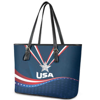 USA Star Medal Leather Tote Bag United States of America Champion - Wonder Print Shop
