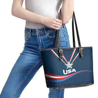 USA Star Medal Leather Tote Bag United States of America Champion - Wonder Print Shop