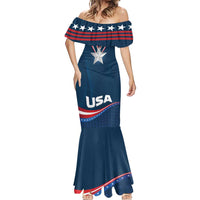 Custom USA Star Medal Mermaid Dress United States of America Champion - Wonder Print Shop