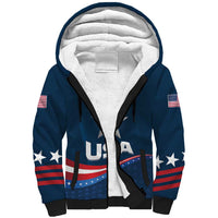 Custom USA Star Medal Sherpa Hoodie United States of America Champion - Wonder Print Shop