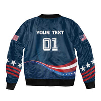 Custom USA Star Medal Sleeve Zip Bomber Jacket United States of America Champion - Wonder Print Shop