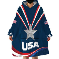 Custom USA Star Medal Wearable Blanket Hoodie United States of America Champion - Wonder Print Shop