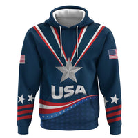 Custom USA Star Medal Zip Hoodie United States of America Champion - Wonder Print Shop