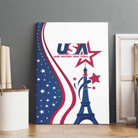 USA Eiffel Tower Canvas Wall Art One Nation One Team - Wonder Print Shop