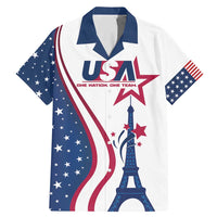 Custom USA Eiffel Tower Family Matching Mermaid Dress and Hawaiian Shirt One Nation One Team - Wonder Print Shop