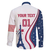 Custom USA Eiffel Tower Family Matching Mermaid Dress and Hawaiian Shirt One Nation One Team - Wonder Print Shop