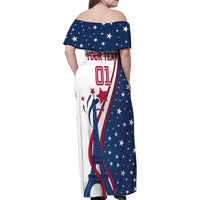 Custom USA Eiffel Tower Family Matching Off Shoulder Maxi Dress and Hawaiian Shirt One Nation One Team - Wonder Print Shop
