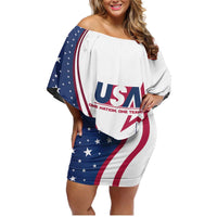 Custom USA Eiffel Tower Family Matching Off Shoulder Short Dress and Hawaiian Shirt One Nation One Team - Wonder Print Shop