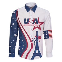 Custom USA Eiffel Tower Family Matching Short Sleeve Bodycon Dress and Hawaiian Shirt One Nation One Team - Wonder Print Shop