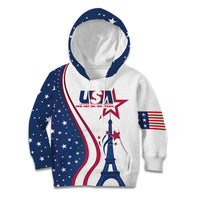 Custom USA Eiffel Tower Kid Hoodie One Nation One Team - Wonder Print Shop