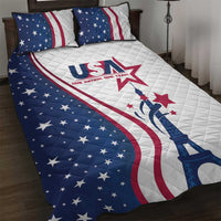 USA Eiffel Tower Quilt Bed Set One Nation One Team - Wonder Print Shop