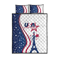 USA Eiffel Tower Quilt Bed Set One Nation One Team - Wonder Print Shop