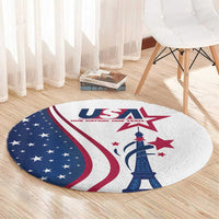 USA Eiffel Tower Round Carpet One Nation One Team