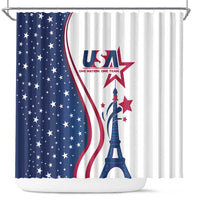 USA Eiffel Tower Shower Curtain One Nation One Team