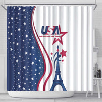 USA Eiffel Tower Shower Curtain One Nation One Team