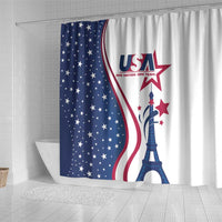 USA Eiffel Tower Shower Curtain One Nation One Team
