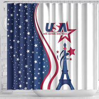 USA Eiffel Tower Shower Curtain One Nation One Team