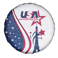 USA Eiffel Tower Spare Tire Cover One Nation One Team - Wonder Print Shop