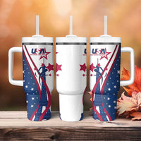 USA Eiffel Tower Tumbler With Handle One Nation One Team - Wonder Print Shop