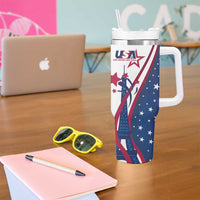 USA Eiffel Tower Tumbler With Handle One Nation One Team - Wonder Print Shop