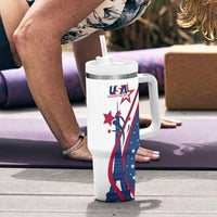 USA Eiffel Tower Tumbler With Handle One Nation One Team - Wonder Print Shop